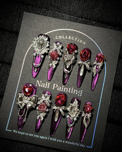 GyaruLab "Midnight Muse" Purple Agejo Nails - GyaruLab