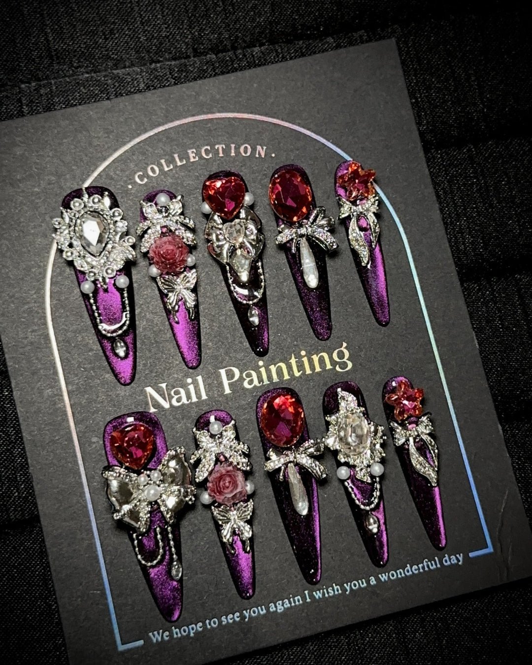 GyaruLab "Midnight Muse" Purple Agejo Nails - GyaruLab