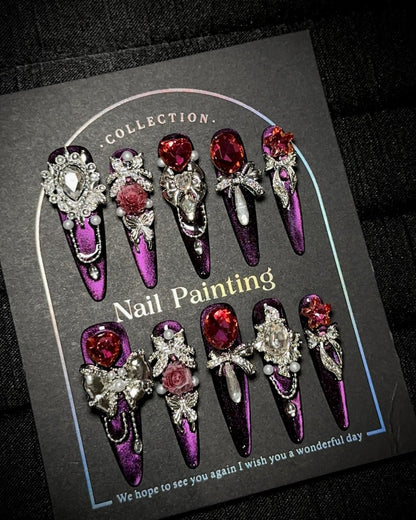 GyaruLab "Midnight Muse" Purple Agejo Nails - GyaruLab