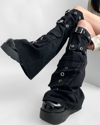 GyaruLab Multi - Buckle Cargo Leg Warmers - GyaruLab