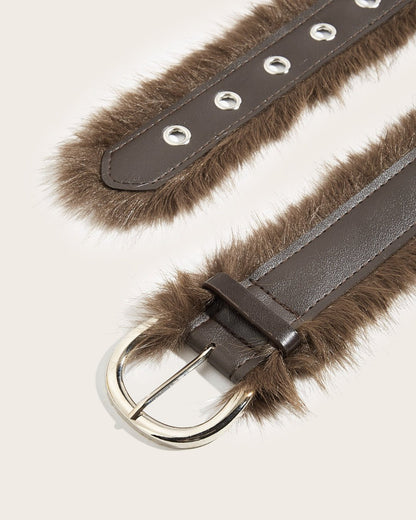 GyaruLab Onee Gyaru Fur Trim Waist Belt - GyaruLab