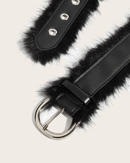 GyaruLab Onee Gyaru Fur Trim Waist Belt - GyaruLab
