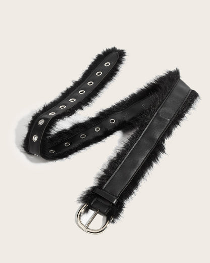 GyaruLab Onee Gyaru Fur Trim Waist Belt - GyaruLab