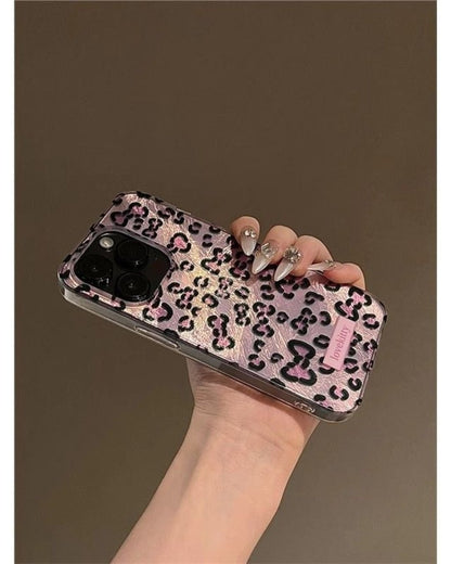 GyaruLab Pink Leopard Bow Phone Case - GyaruLab