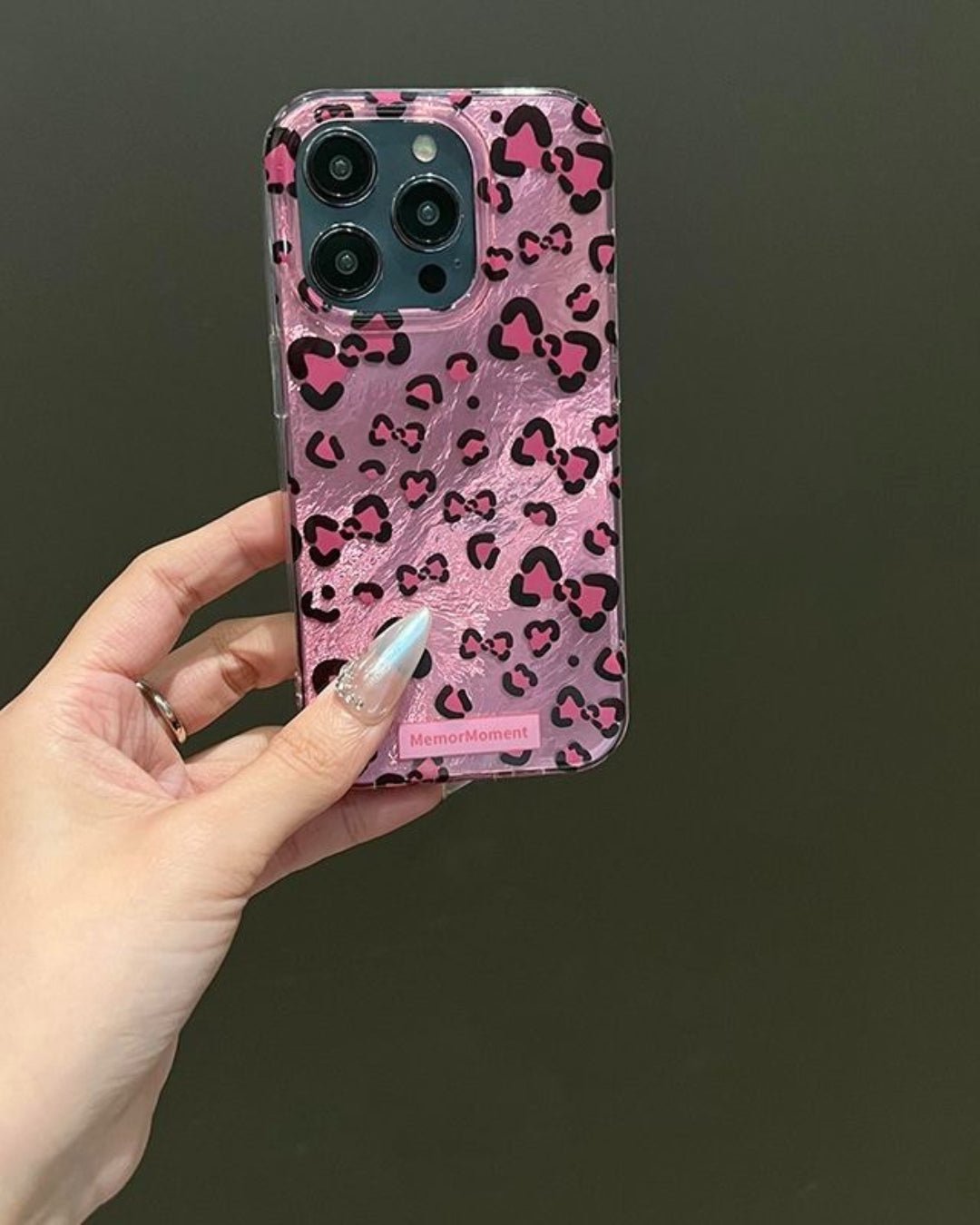 GyaruLab Pink Leopard Bow Phone Case - GyaruLab