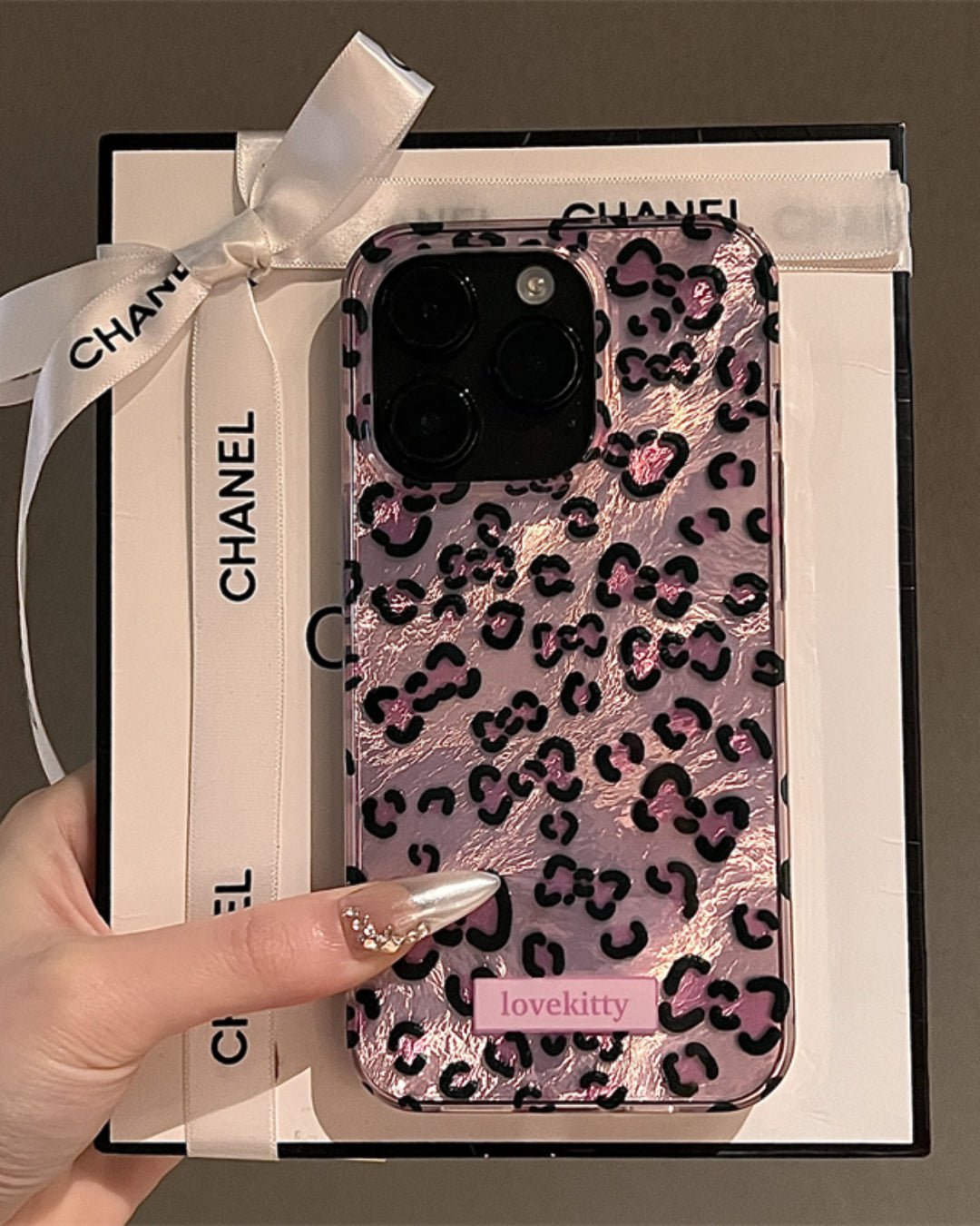 GyaruLab Pink Leopard Bow Phone Case - GyaruLab