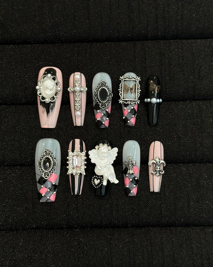 GyaruLab "Requiem" Gothic Angel & Frame Nails - GyaruLab