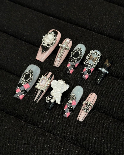 GyaruLab "Requiem" Gothic Angel & Frame Nails - GyaruLab