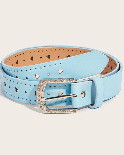 GyaruLab Rhinestone Heart Cutout Pastel Belt - GyaruLab