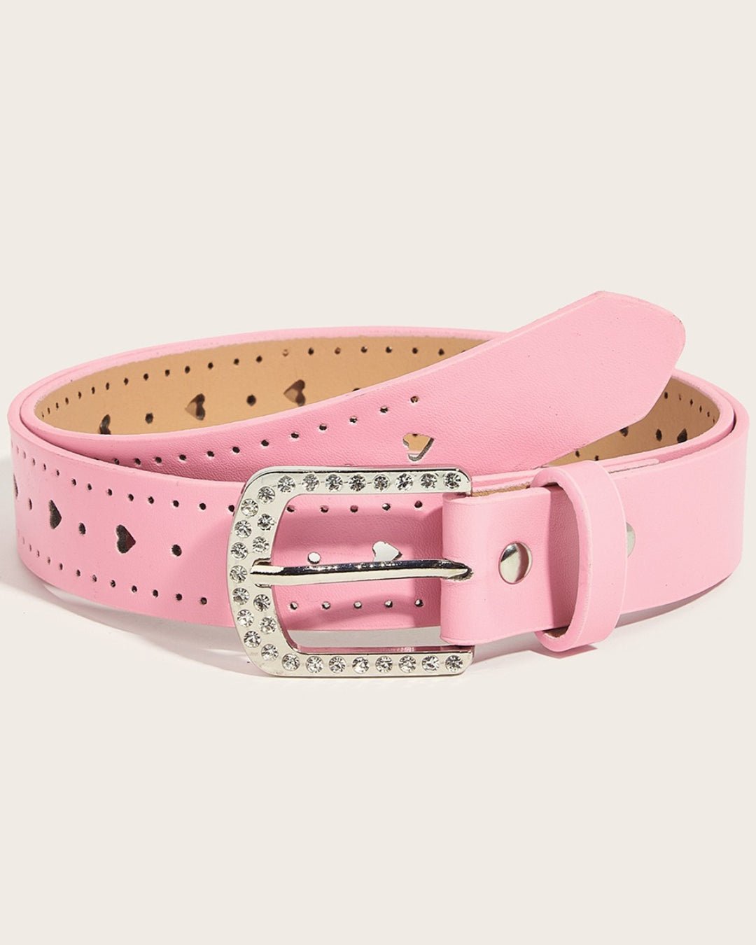 GyaruLab Rhinestone Heart Cutout Pastel Belt - GyaruLab
