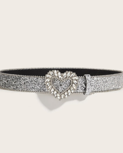 GyaruLab Rhinestone Heart Glitter Belt - GyaruLab