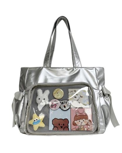 GyaruLab Satin Bow Clear Window Ita Tote Bag - GyaruLab