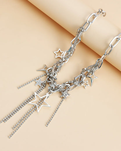 GyaruLab Star Charm Chain Choker – Y2K Gyaru Necklace - GyaruLab