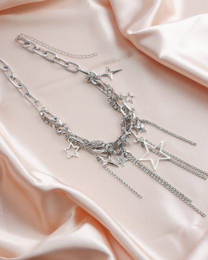 GyaruLab Star Charm Chain Choker – Y2K Gyaru Necklace - GyaruLab