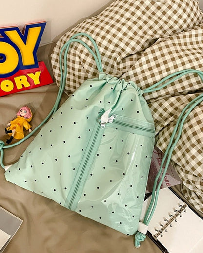 GyaruLab Star Print Drawstring Ita Bag – Y2K Kawaii Bag - GyaruLab