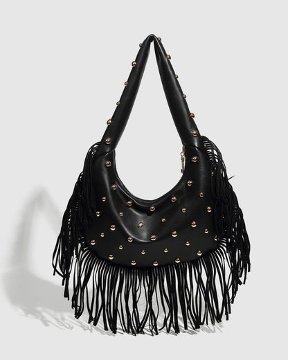 GyaruLab Studded Fringe Shoulder Bag - GyaruLab
