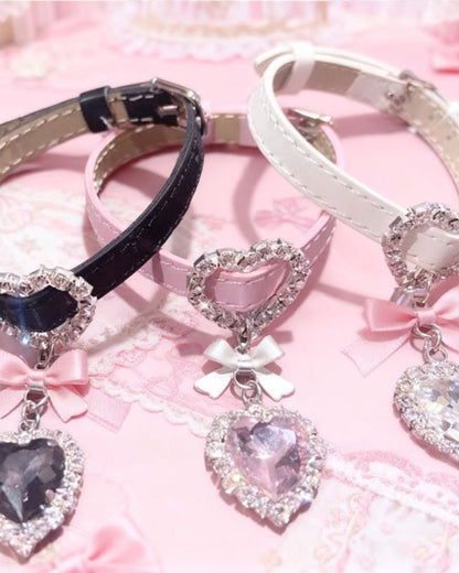 GyaruLab Y2K Coquette Butterfly Heart Rhinestone Choker - GyaruLab