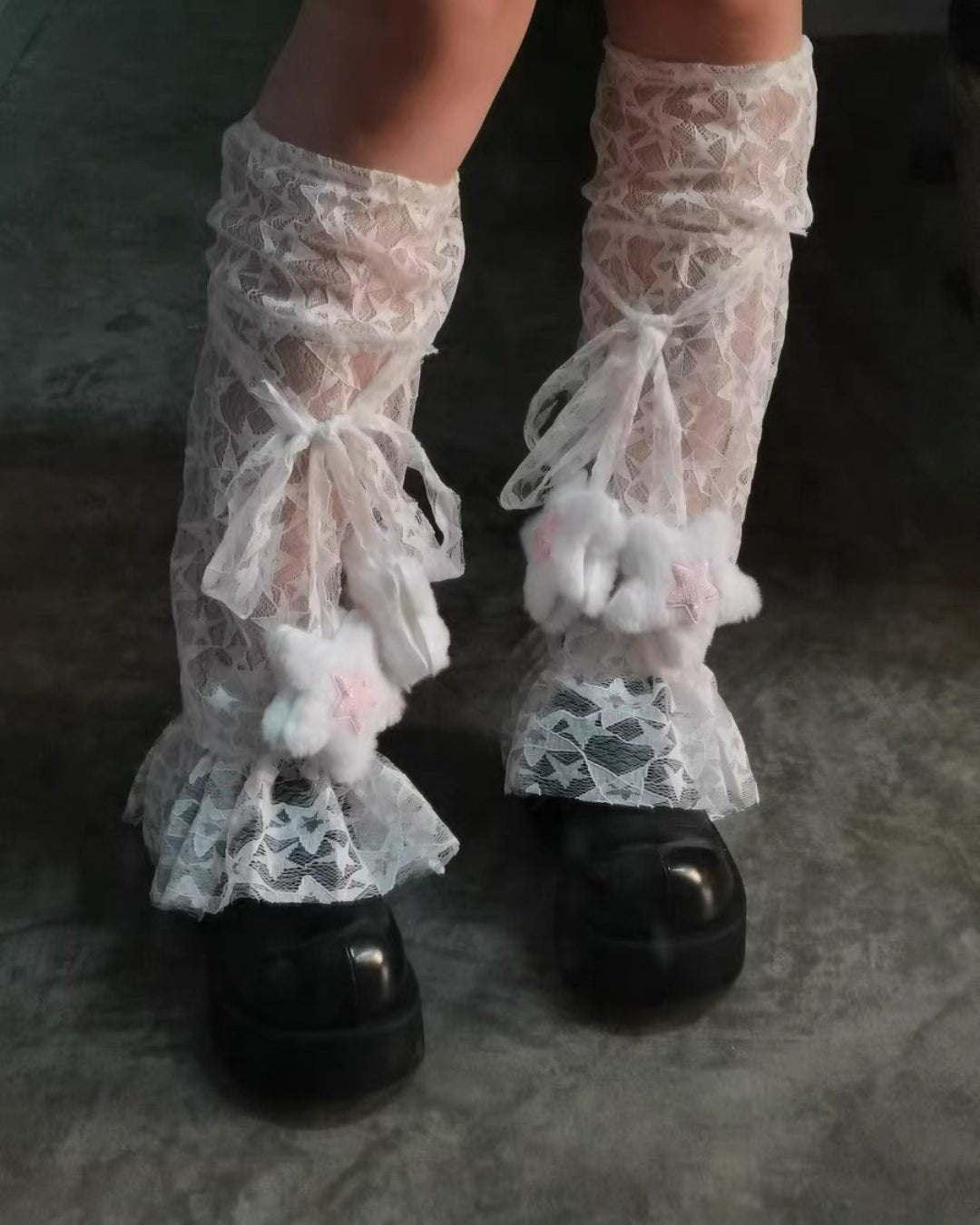 GyaruLab Y2K Lace Gothic Leg Warmers Set - GyaruLab