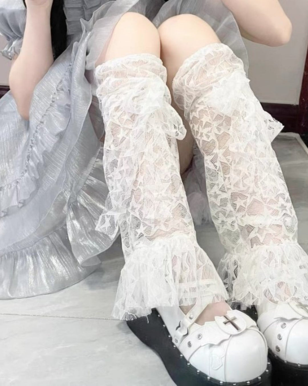GyaruLab Y2K Lace Gothic Leg Warmers Set - GyaruLab