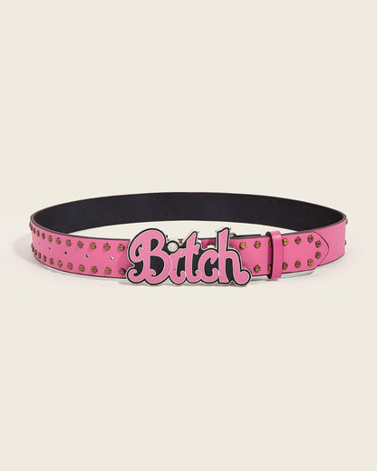 GyaruLab Y2K Pink Bitch Studded Belt - GyaruLab