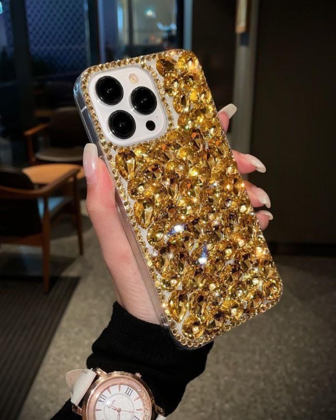 GyaruLab Y2K Rhinestone Bow Phone Case - GyaruLab