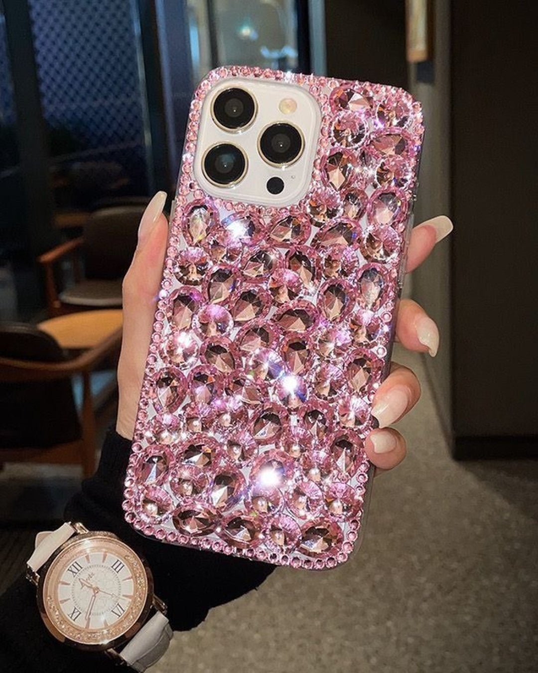 GyaruLab Y2K Rhinestone Bow Phone Case - GyaruLab